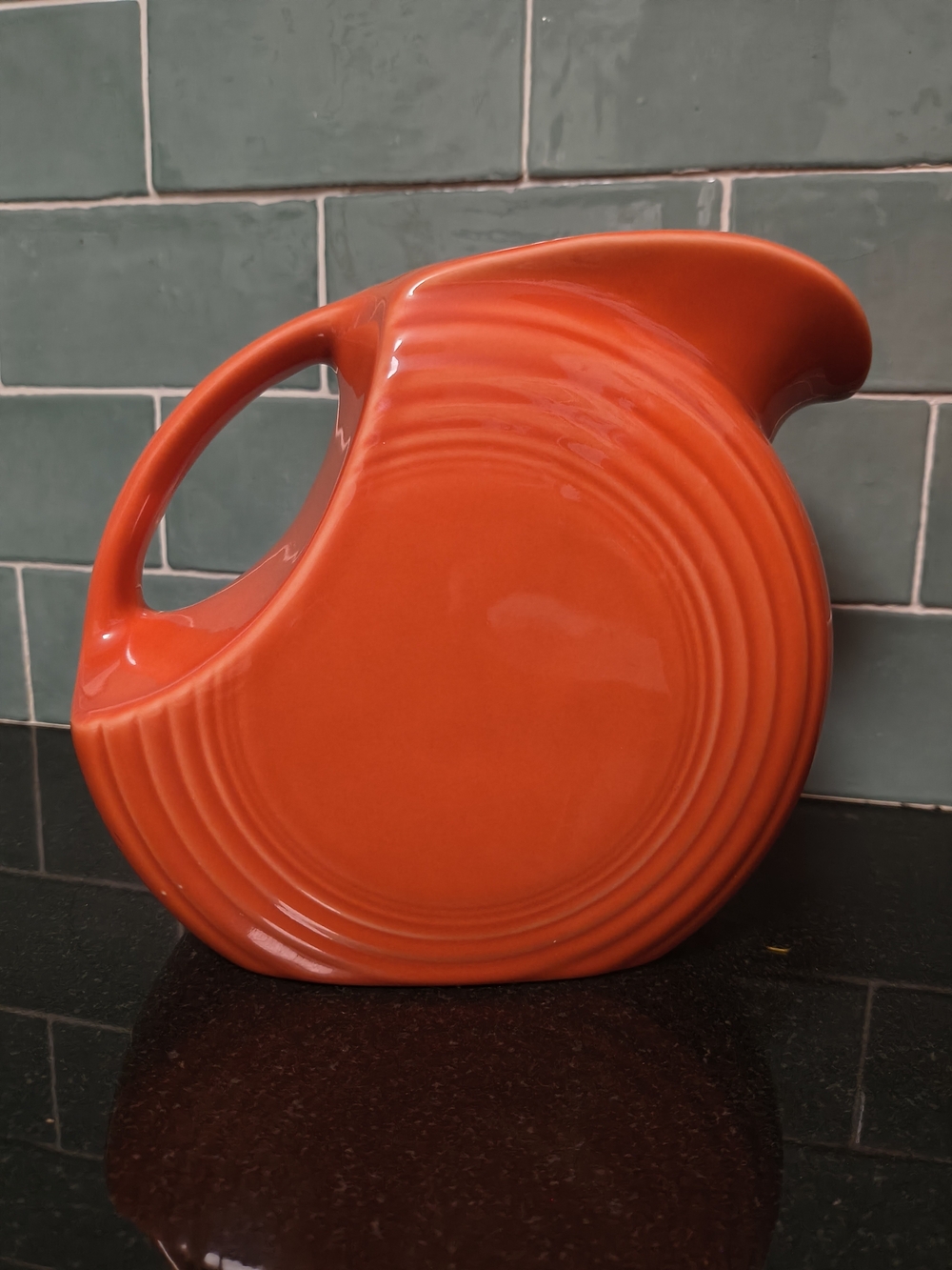 Fiesta Large Disc Pitcher In Retired Persimmon Orange 67 Oz